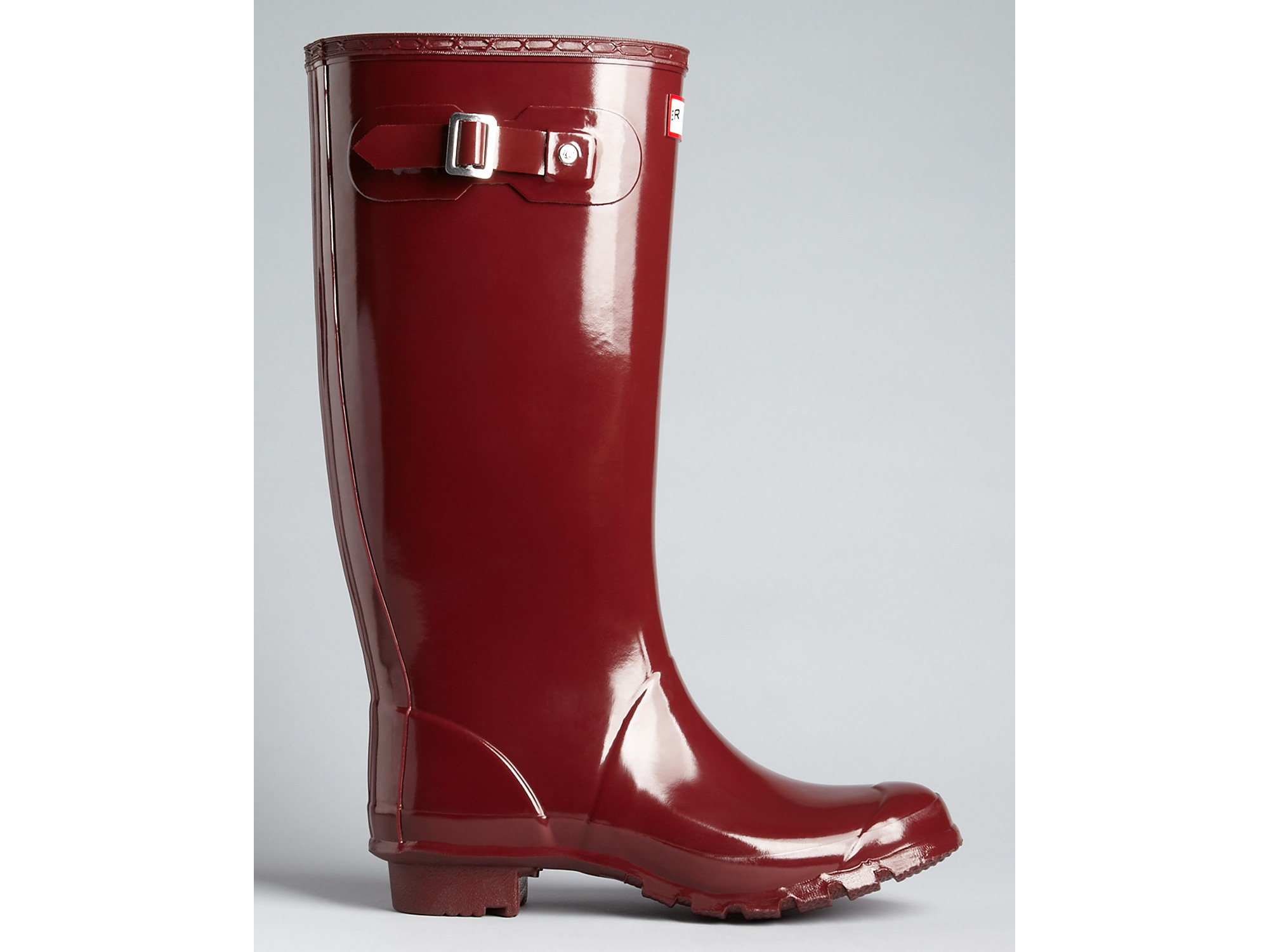 HUNTER Huntress Extended Calf Glossy Rain Boots in Merlot (Red) Lyst