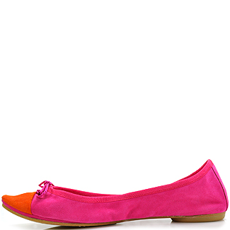 Lyst - French sole Finesse Fuschia Orange Suede Ballet Flat in Red