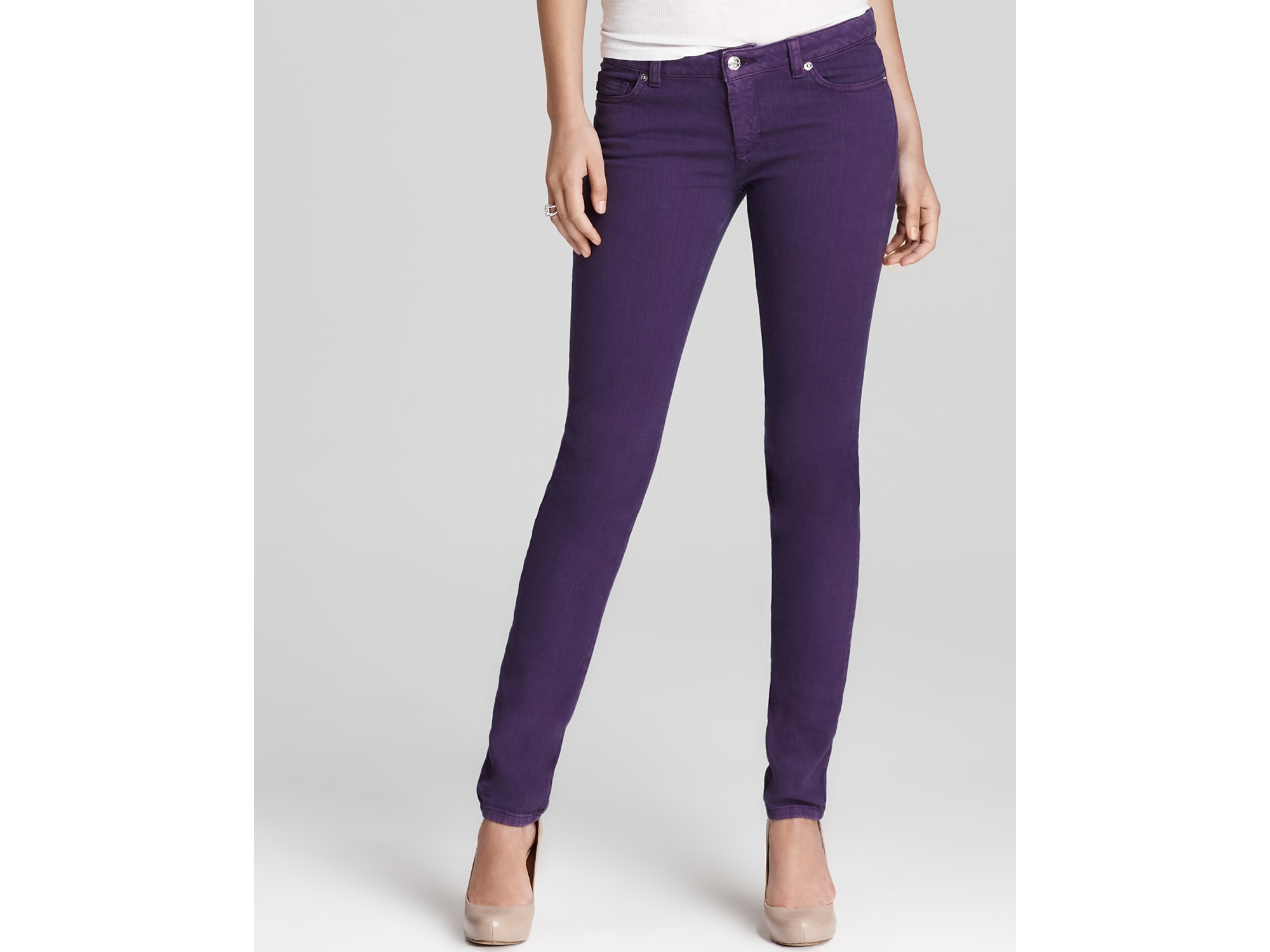 Michael Kors Michael Colored Skinny Jeans in Deep Purple (Purple) - Lyst