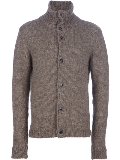 high collar cardigan