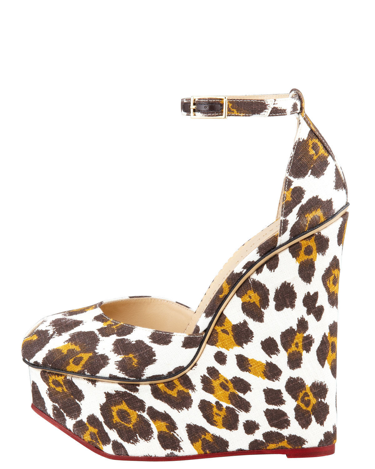 Charlotte olympia Leopard Print Wedge Sandals | Lyst