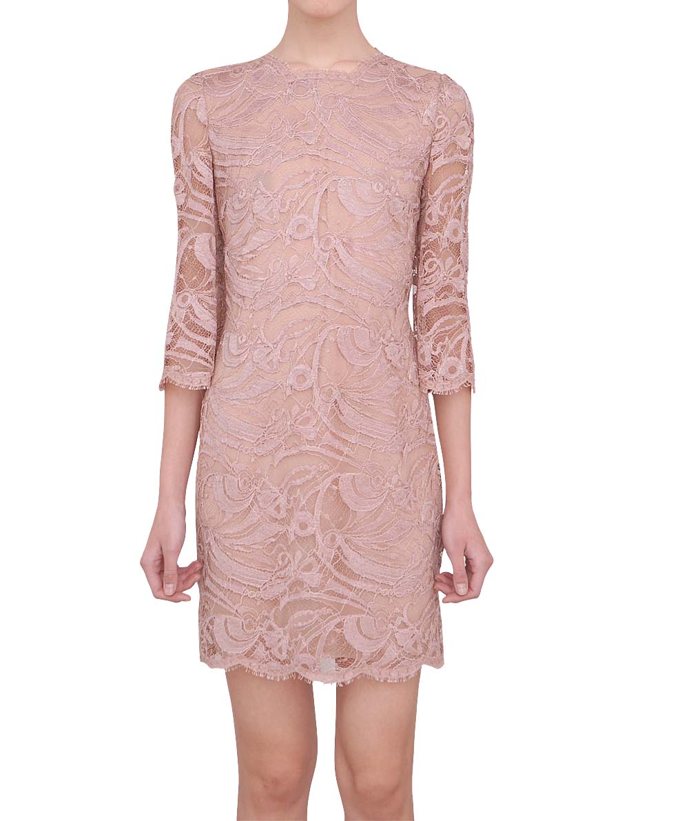 Emilio Pucci Short Lace Dress in Pink | Lyst