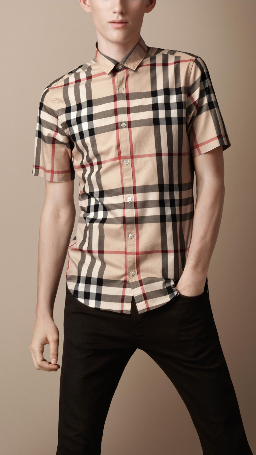 Lyst - Burberry Brit Check Cotton Shirt in Natural for Men