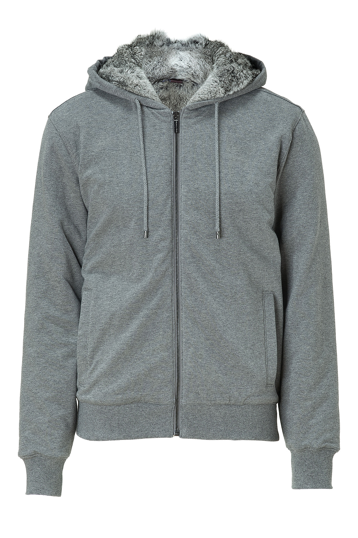 Lyst - Michael Kors Ash Fur Lined Zip Hoodie in Gray for Men