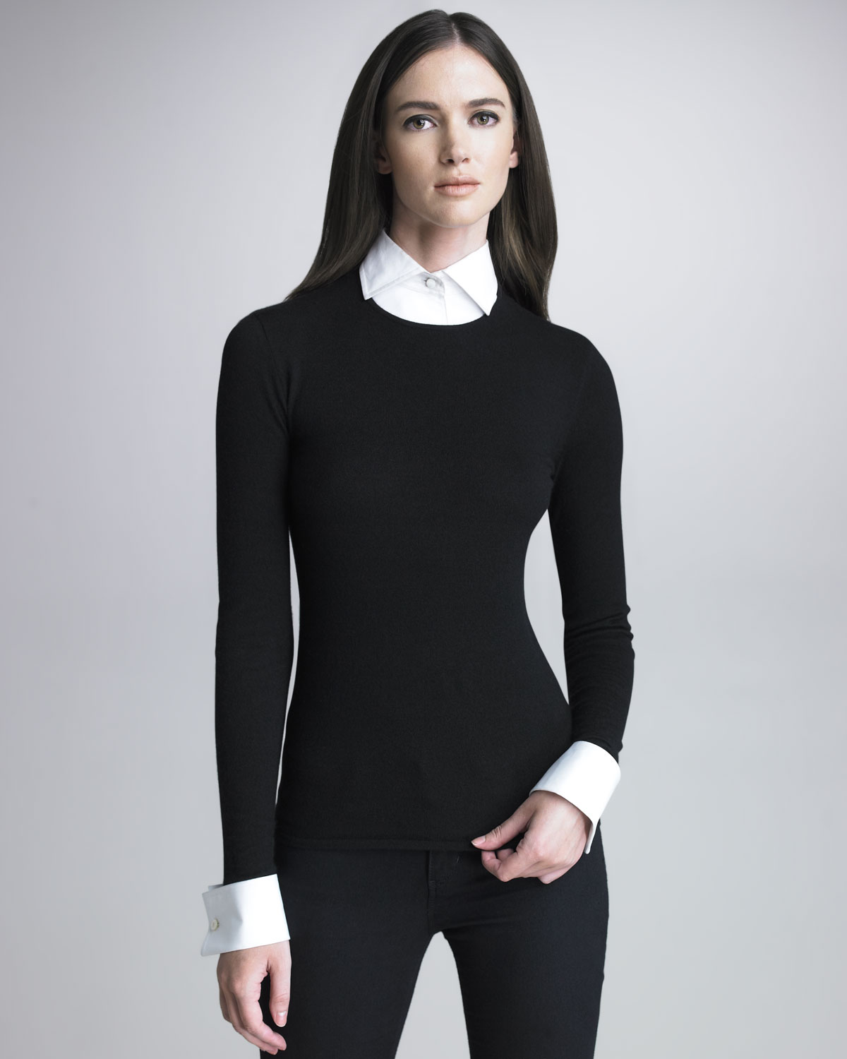 sweater with white collar