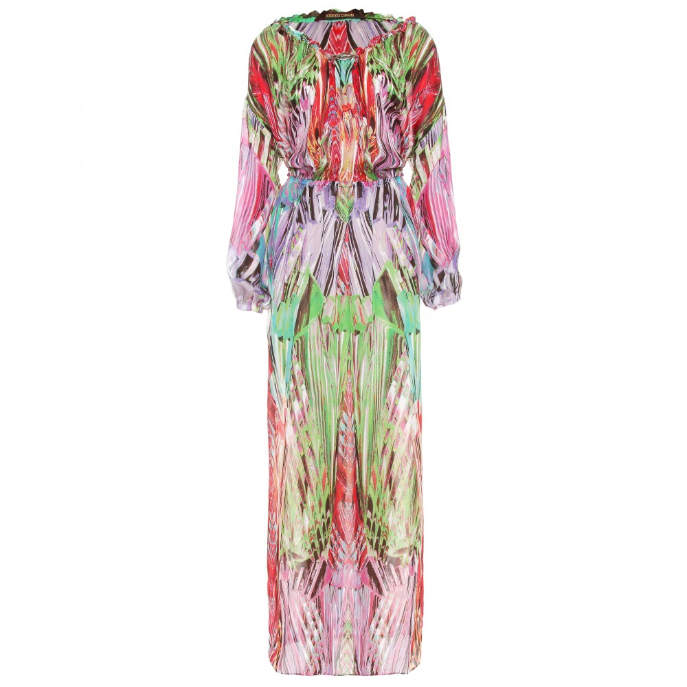 Roberto Cavalli Printed Silk Dress in Multicolor (multicolored) | Lyst