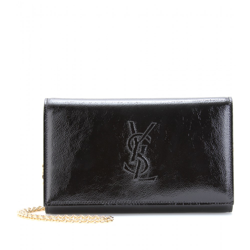 Saint laurent Belle De Jour Patent Leather Pouch in Black (nero ...