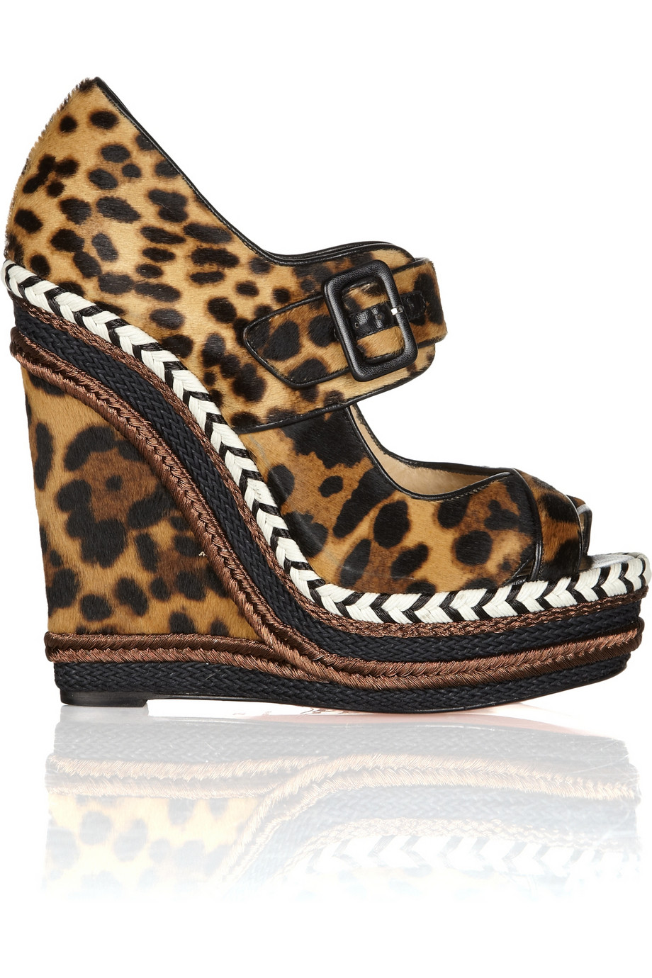 leopard louboutin wedges
