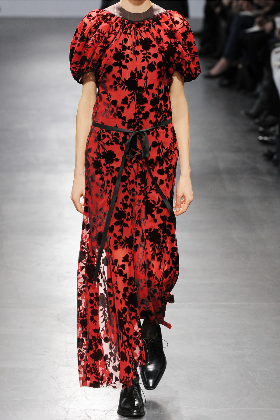 Lyst Junya watanabe Floral VelvetJacquard Dress in Red