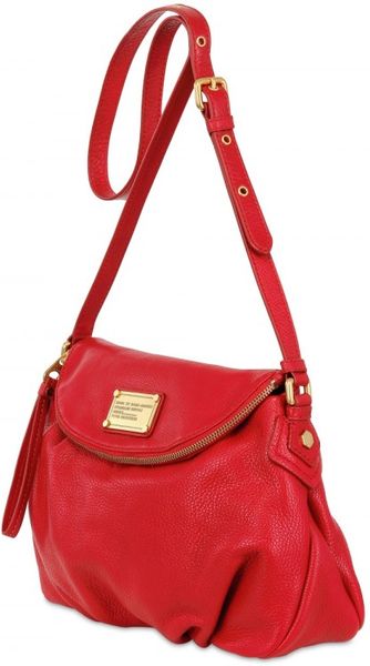 Marc By Marc Jacobs Natasha Classic Q Leather Shoulder Bag in Red | Lyst