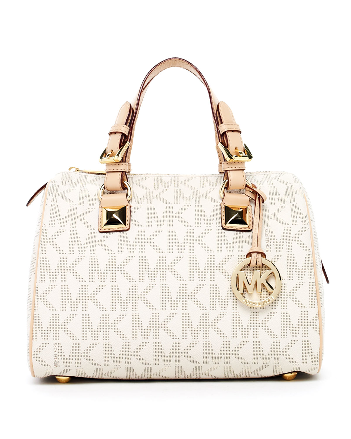 michael michael kors grayson signature pvc medium satchel vanilla in beige vanilla lyst michael michael kors grayson signature pvc medium satchel vanilla in beige vanilla lyst