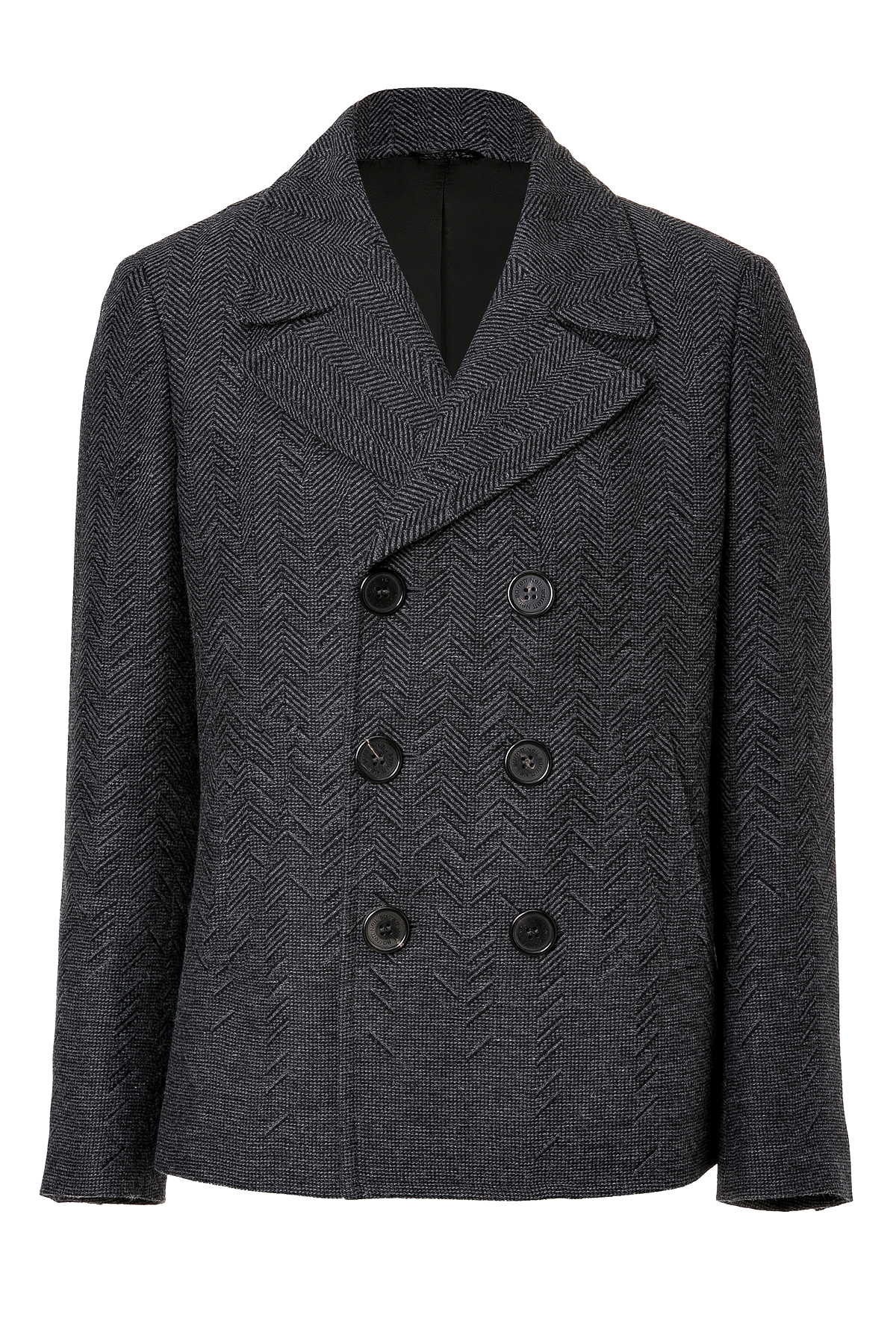 Neil Barrett Charcoal Houndstooth Pea Coat in Gray for Men (charcoal ...