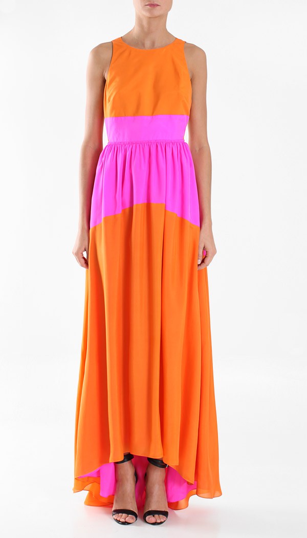 tibi orange dress