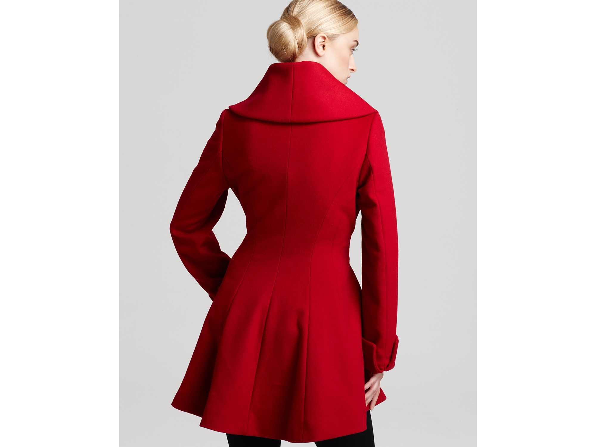 Trina turk ali wool blend hooded coat Clearance