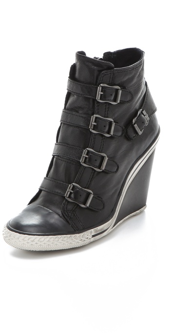 Ash Thelma Wedge Sneakers in Black | Lyst