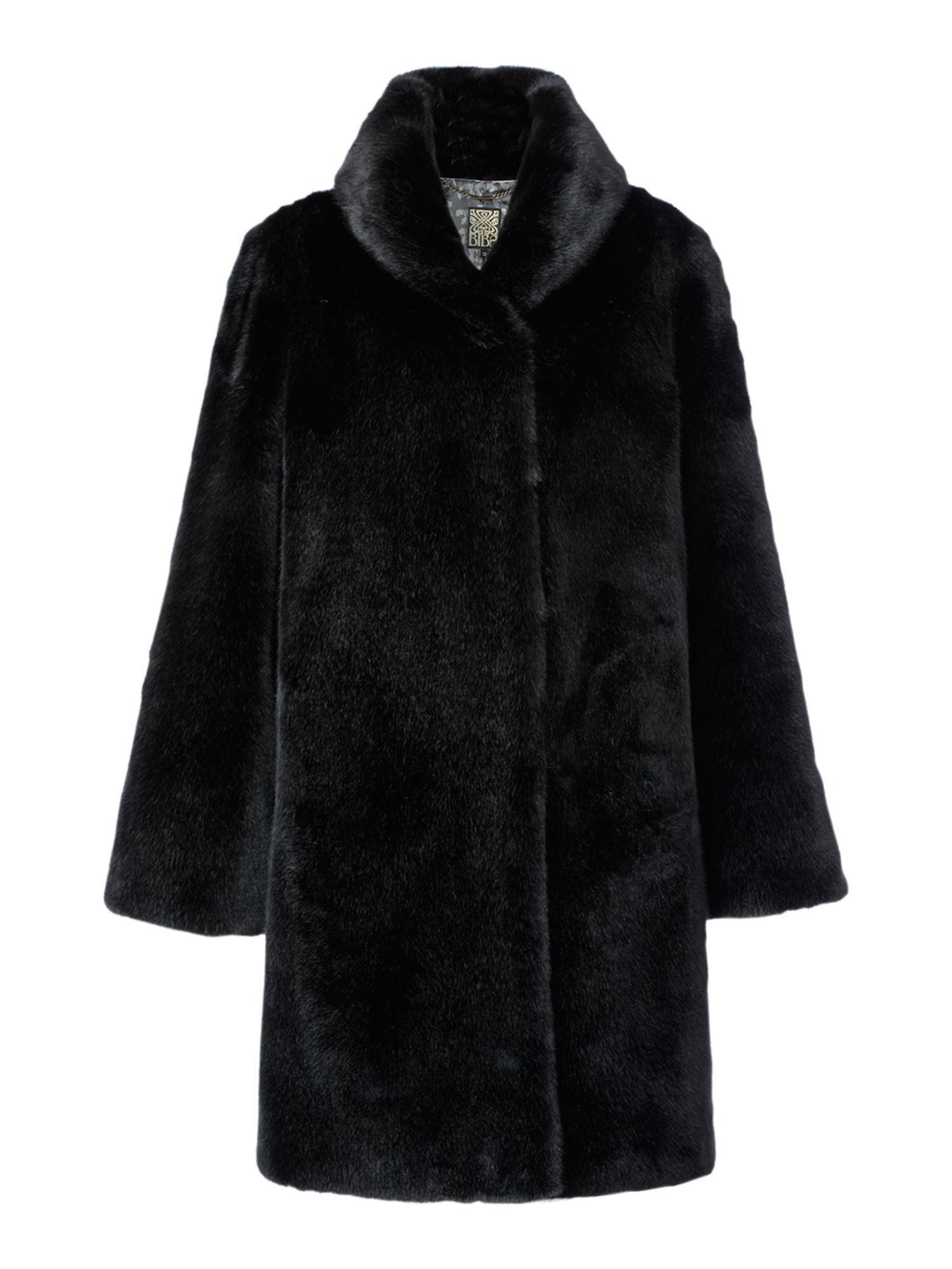 Biba Luxurious Fur Portobello Coat in Black | Lyst