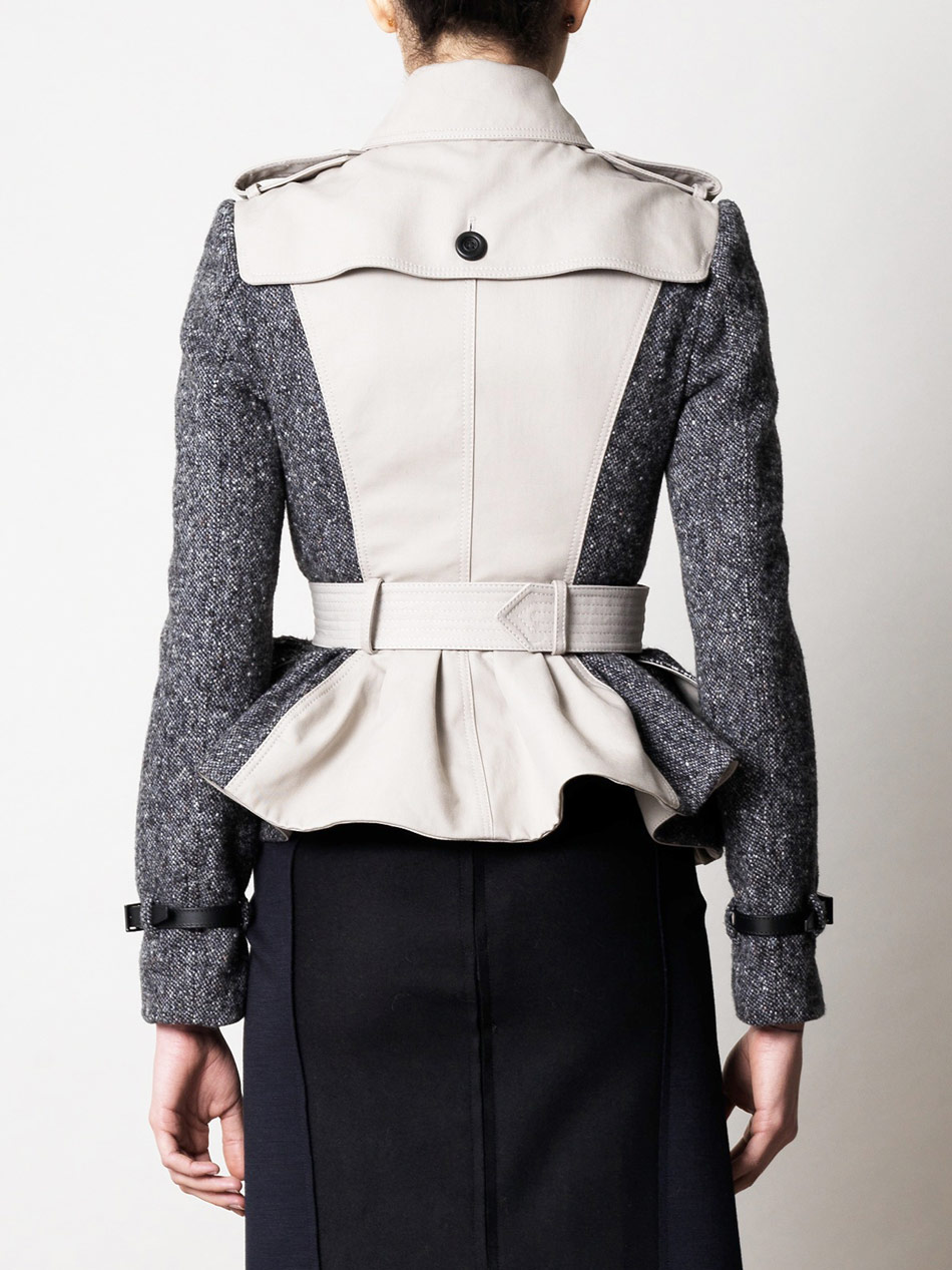 Burberry prorsum Cotton Tweed Heritage Jacket in Gray (trench) | Lyst