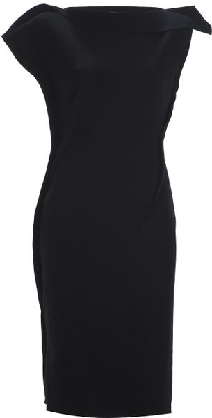 Lanvin Asymmetric Dress in Black | Lyst