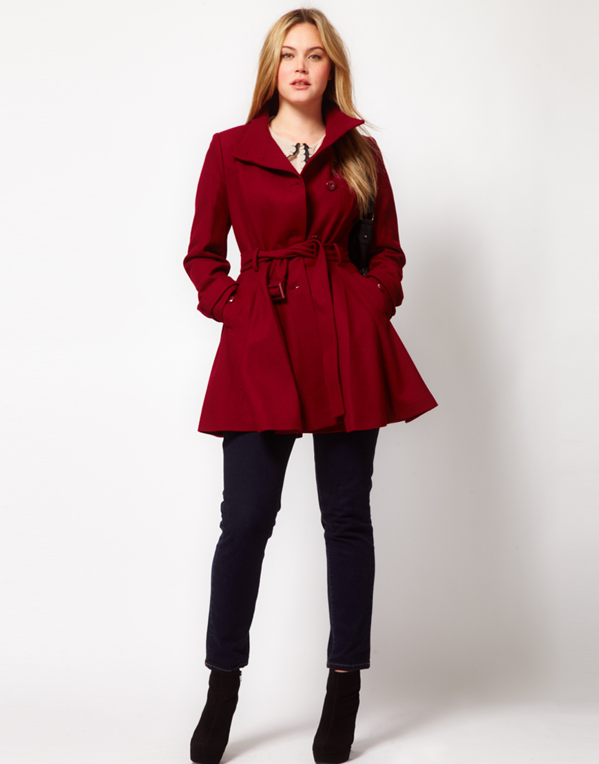 plus size flare coat