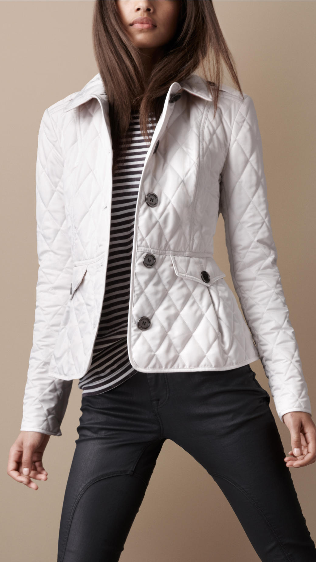 burberry fitted quilted jacket