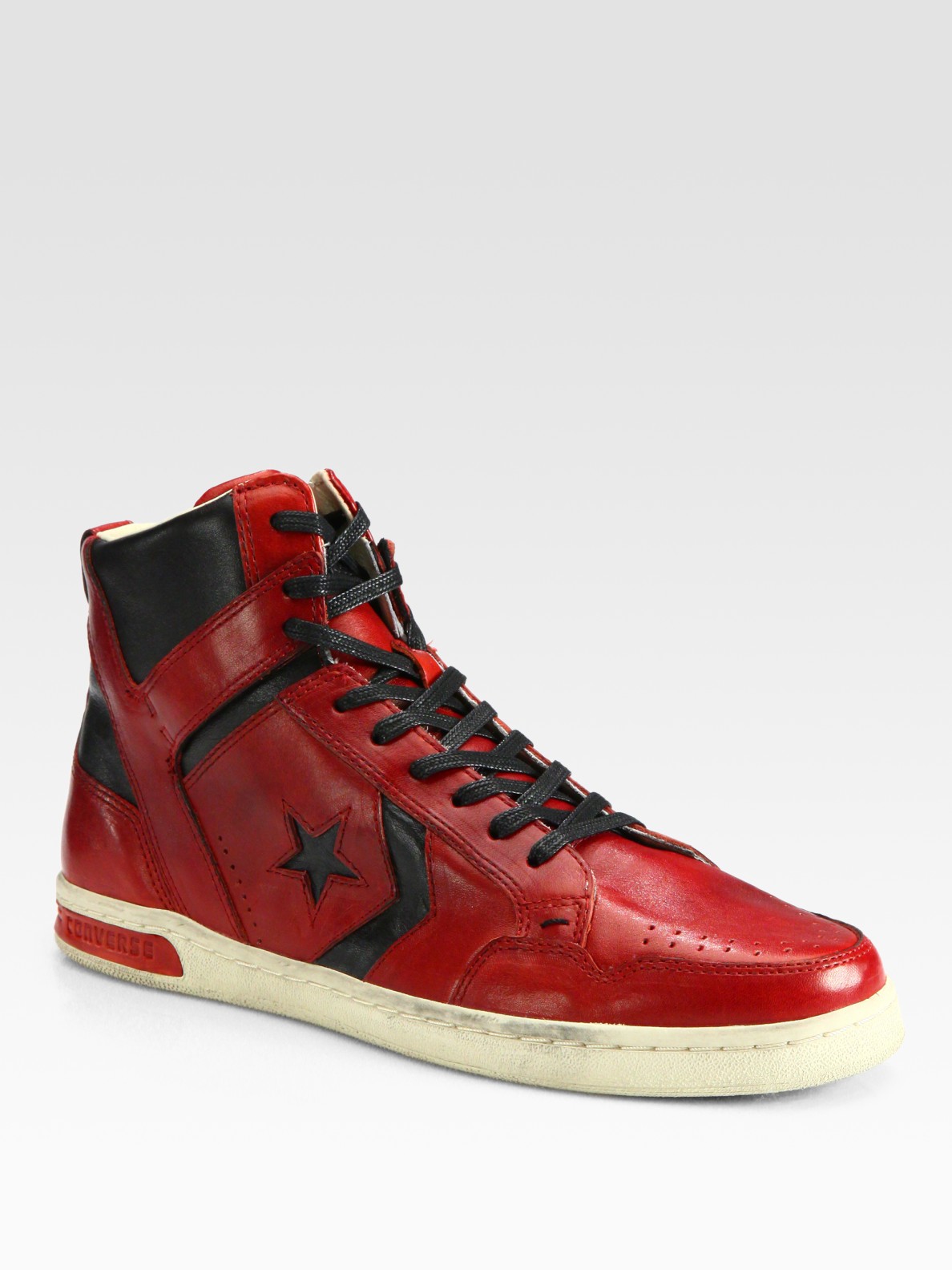 converse one star red leather