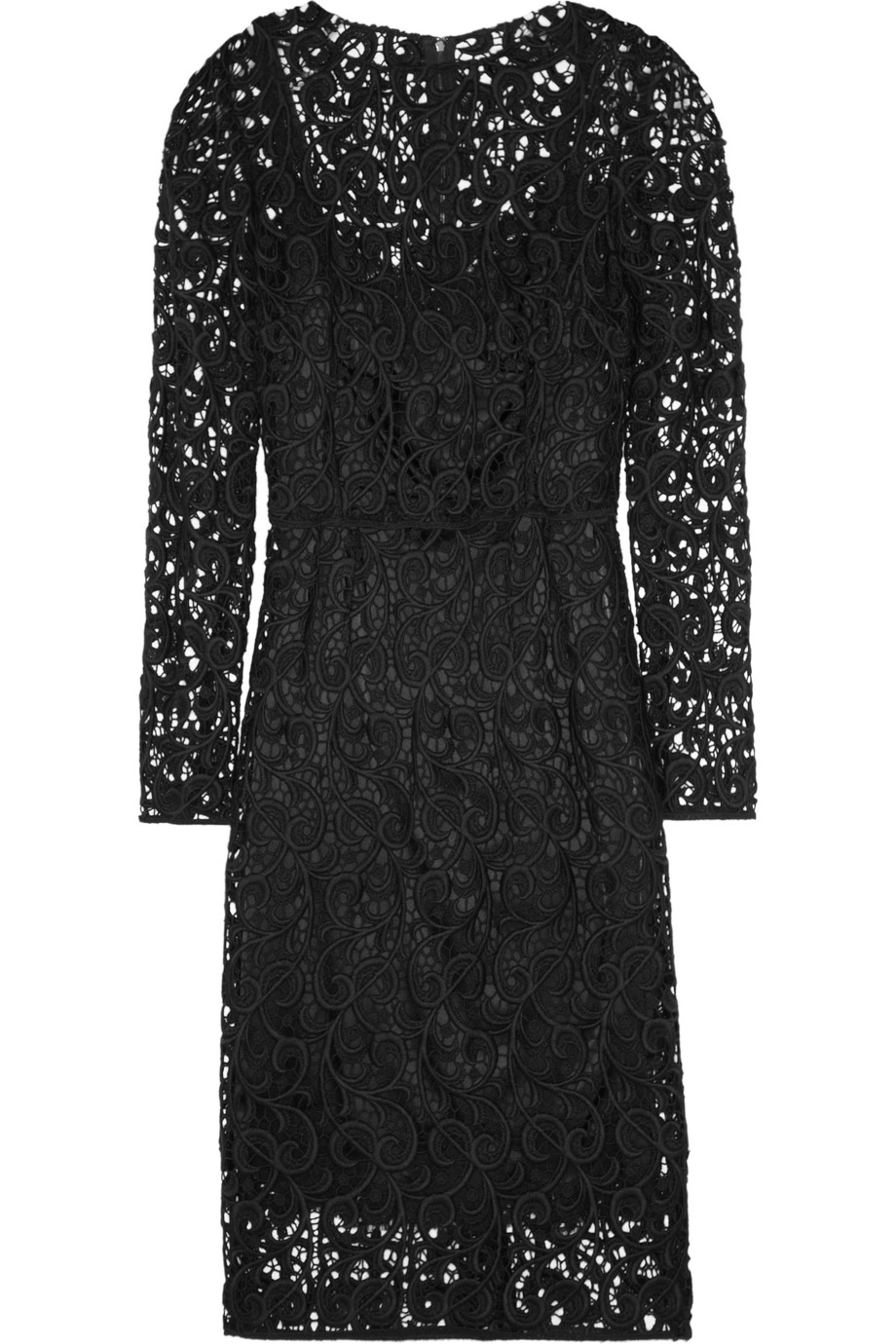 Lyst - Dolce & gabbana Wool Blend Lace Dress in Black