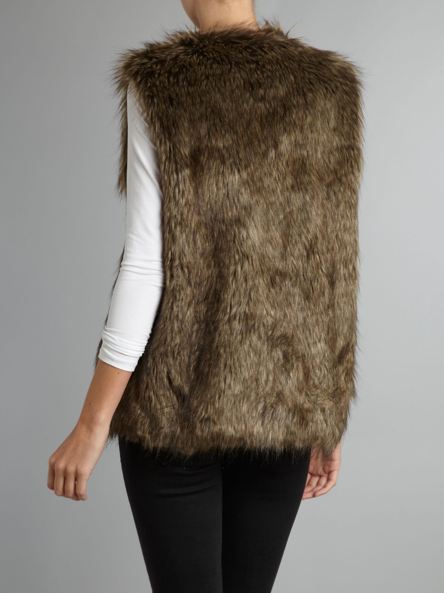 Love moschino Faux Fur Gilet in Brown Lyst