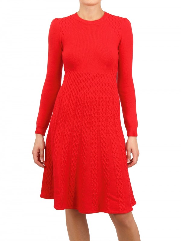 Lyst - Valentino Wool Cashmere Knit Dress in Red