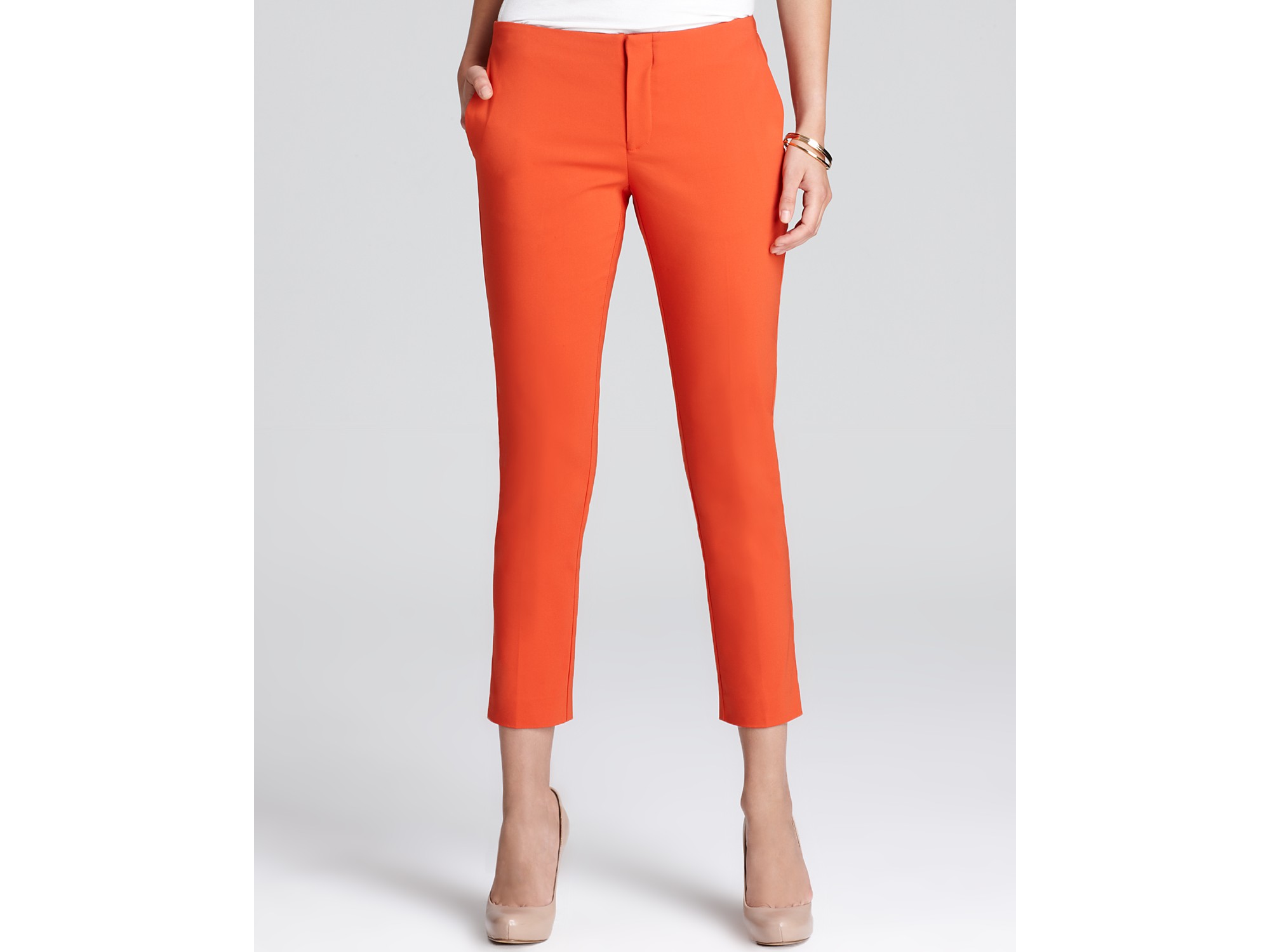 Vince Camuto Skinny Cropped Pants in Deep Orange (Orange) Lyst
