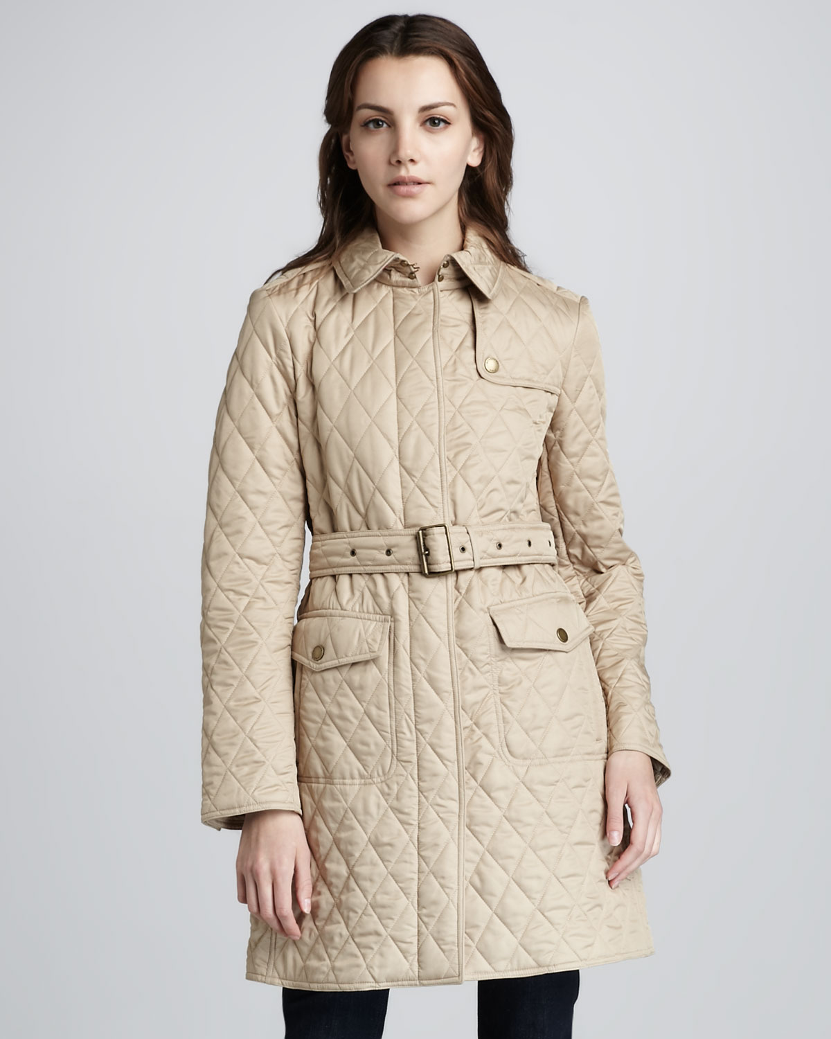 Burberry Brit Long Quilted Jacket 