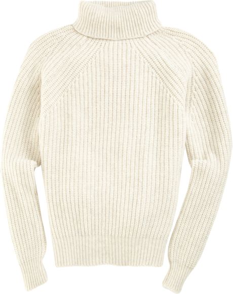 Inis Meáin Fisherman Knit Turtleneck Sweater in White for Men | Lyst