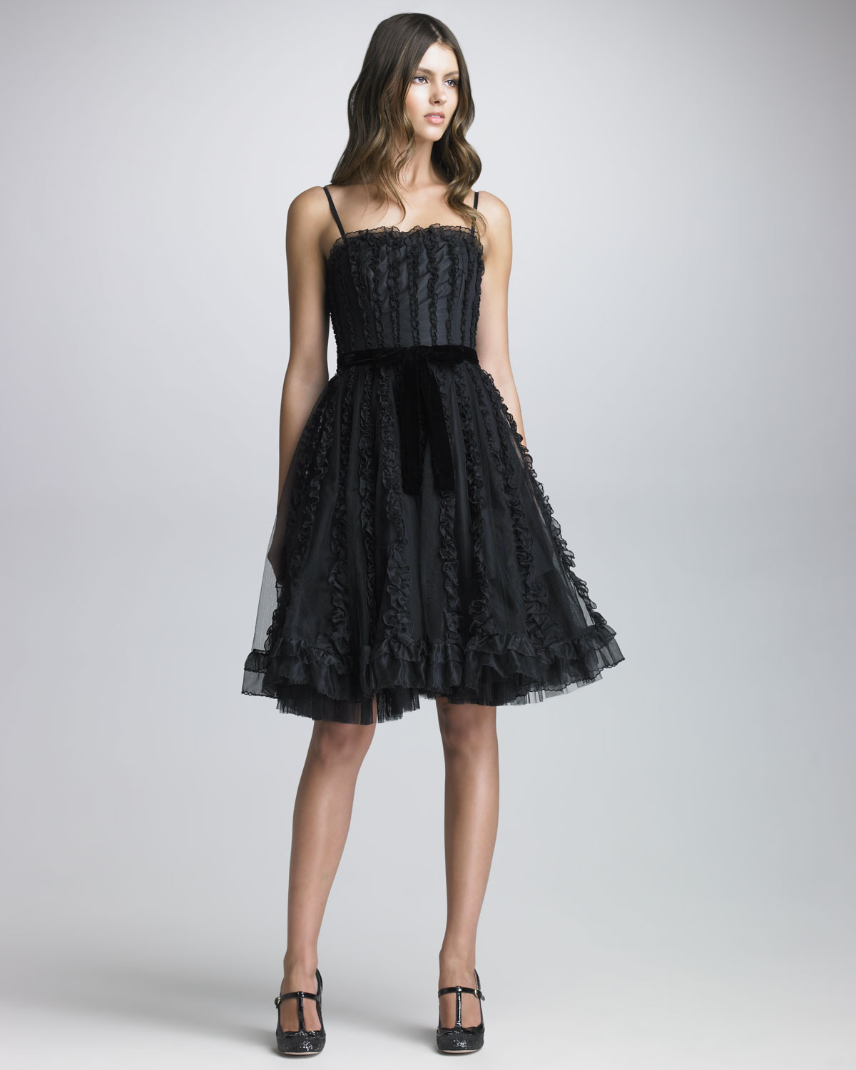 red valentino black tulle dress