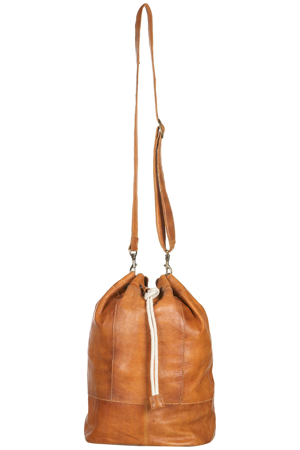 Lyst Drawstring Leather Duffle Bag in Brown