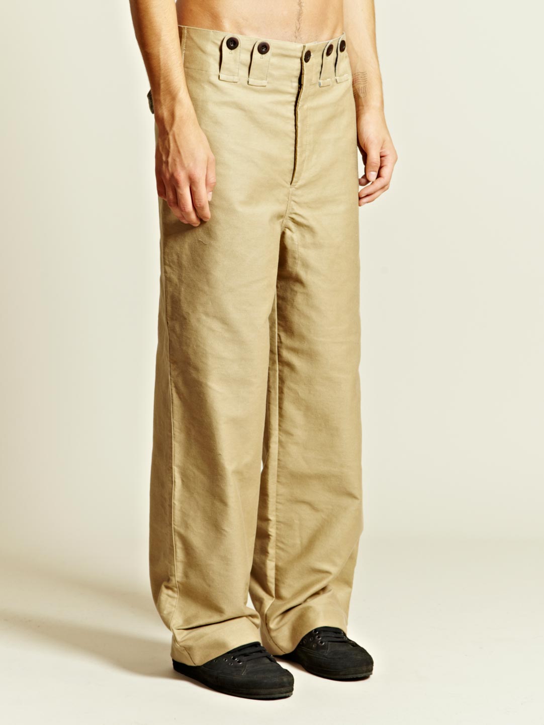 Junya Watanabe Junya Watanabe Mens Wide Leg Button Hoop Trousers Junya Watanabe Junya Watanabe Mens Wide Leg Button Hoop Trousers
