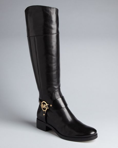 Michael Kors Michael Harness Riding Boots Fulton in Black | Lyst