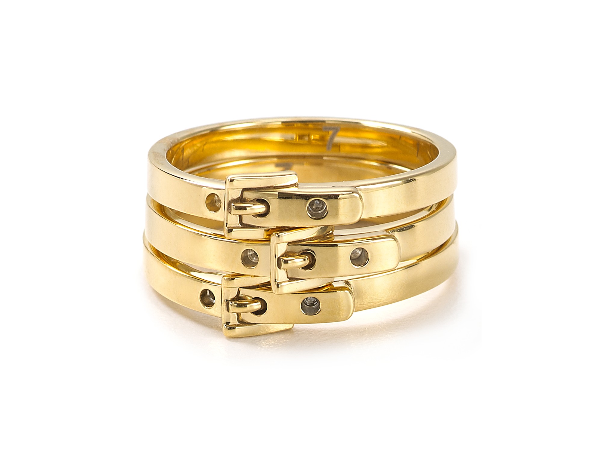 Michael Kors Skinny Buckle Ring Set in Gold (Metallic) - Lyst