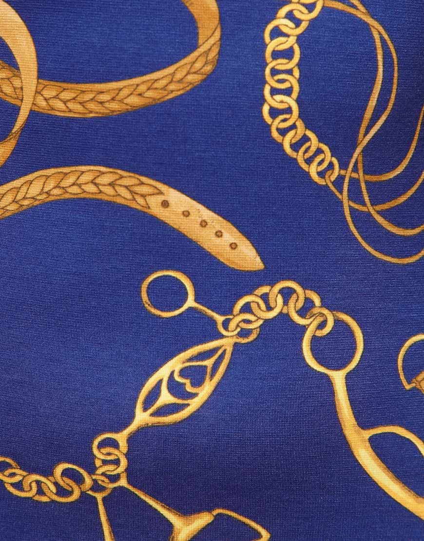 Lyst Asos Bodycon Dress in Chain Print in Blue