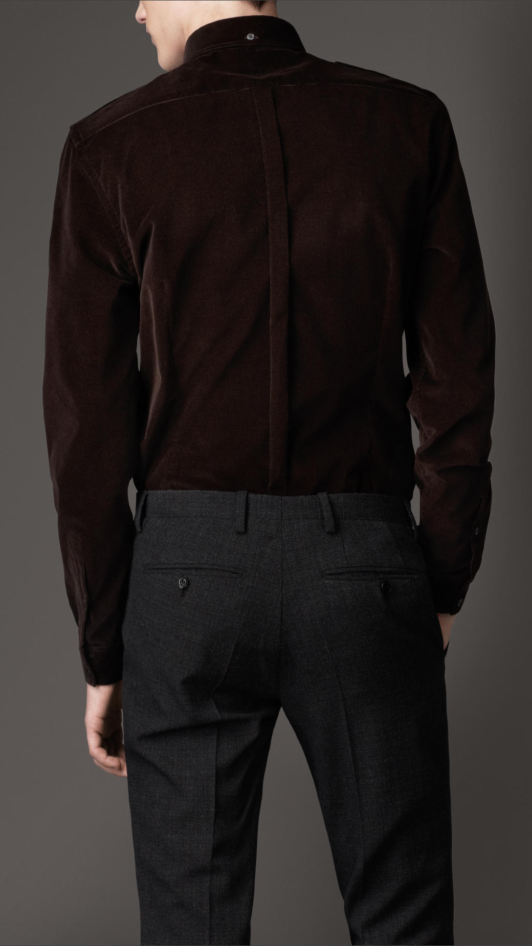 Lyst - Burberry Slim Fit Velvet Utility Shirt in Black for Men