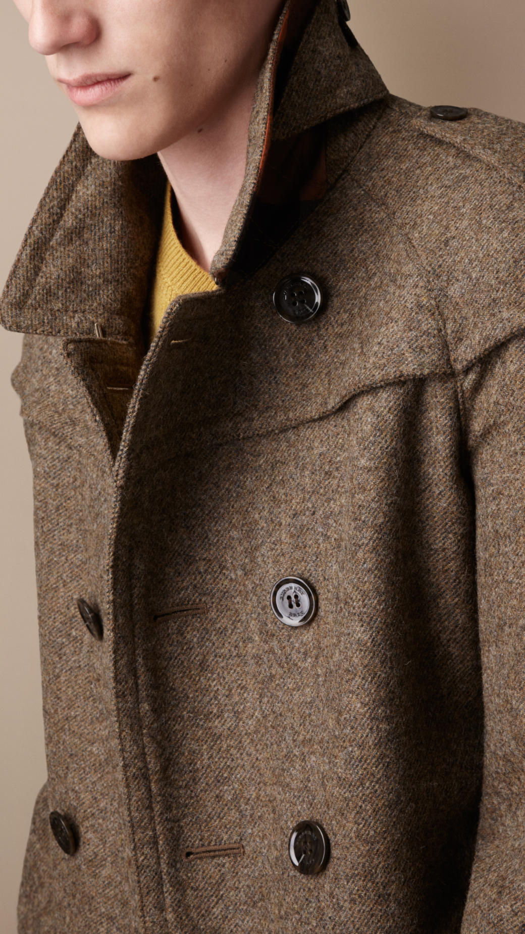 Burberry Brit Midlength Wool Tweed Trench Coat in Brown for Men | Lyst