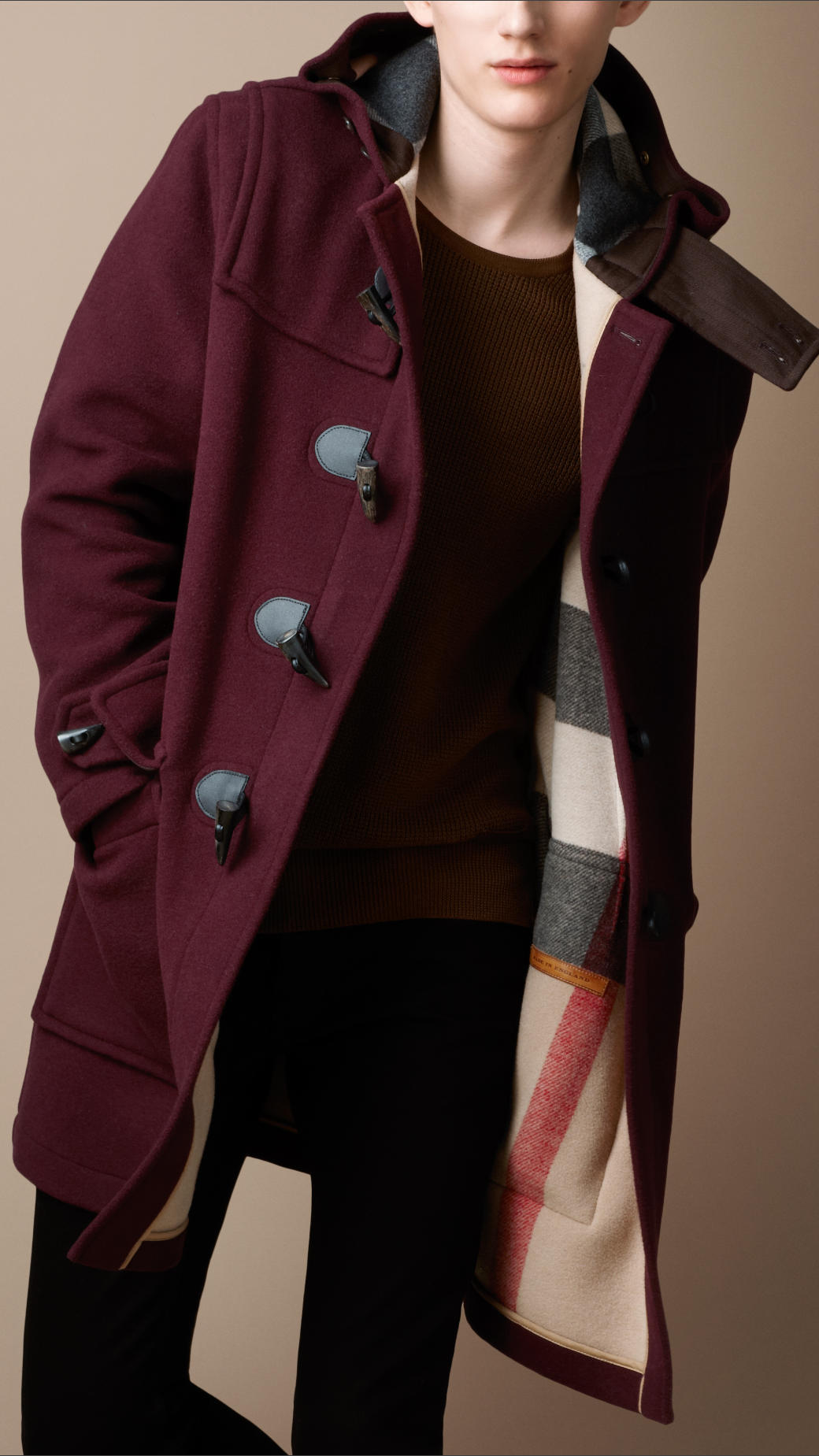 Burberry Brit Doublefaced Wool Duffle Coat in Red for Men | Lyst