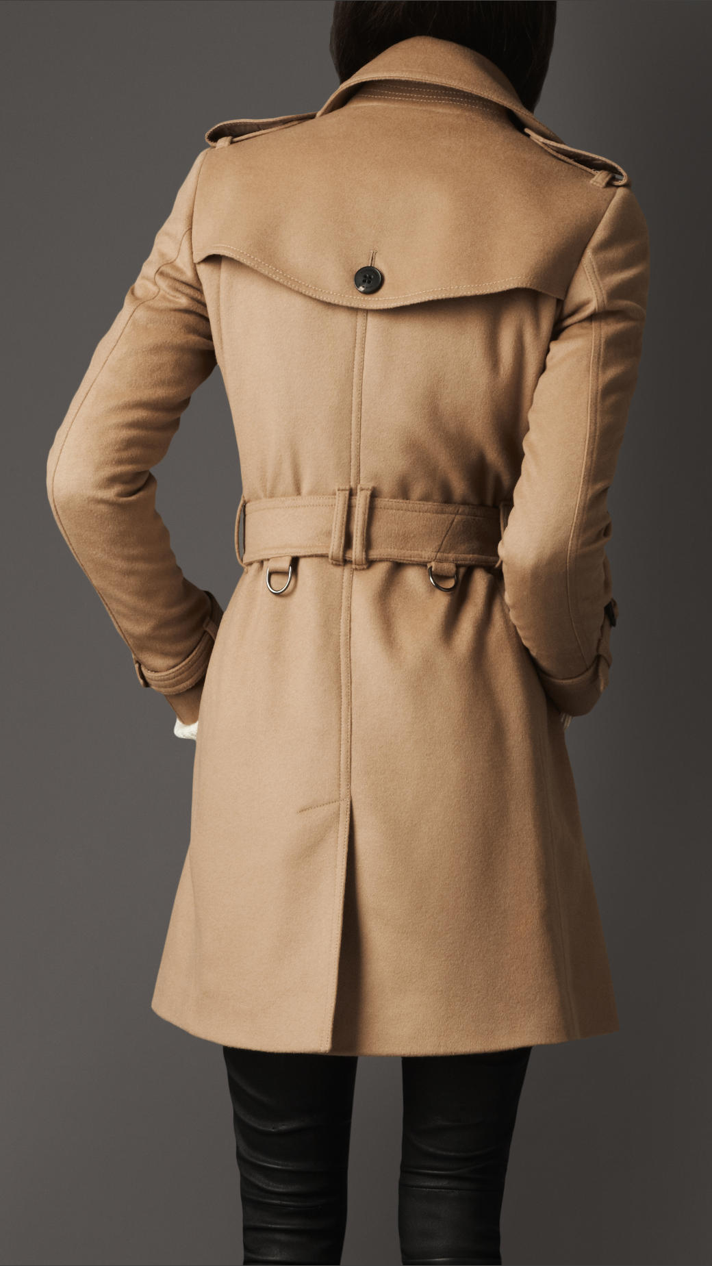Lyst - Burberry Midlength Wool Cashmere Trench Coat in Natural