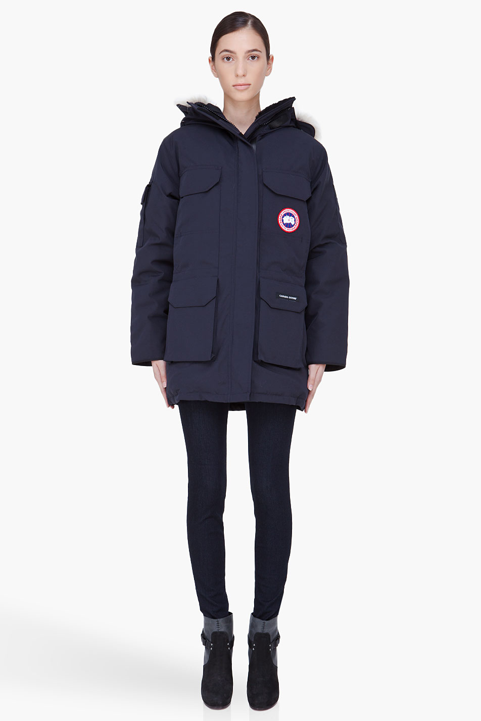 Canada Goose Navy Fur Trim Expedition Parka In Blue Lyst