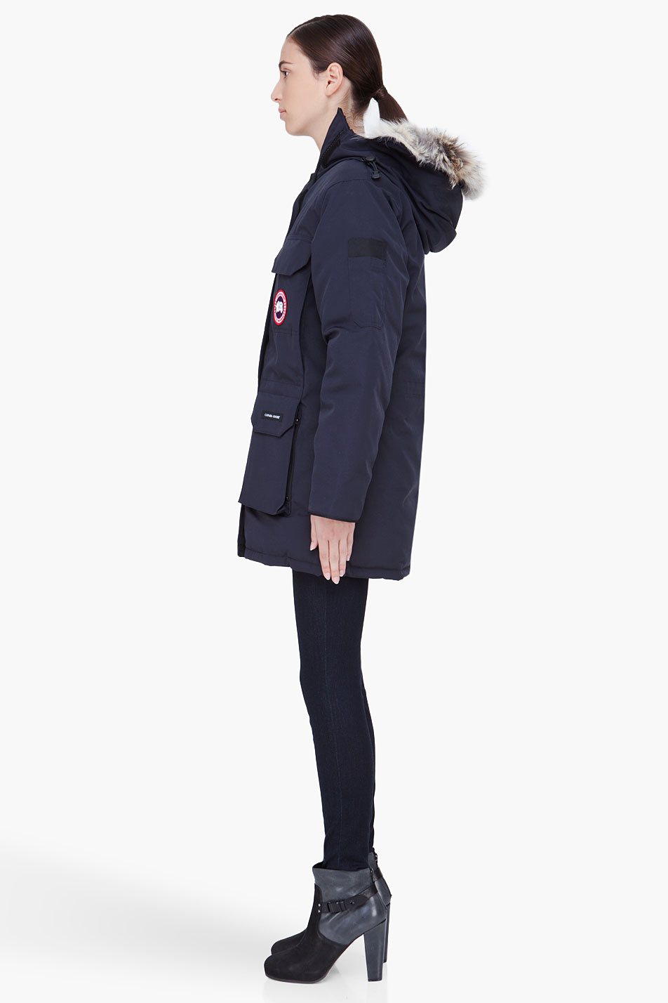 Canada Goose Navy Fur Trim Expedition Parka In Blue Lyst