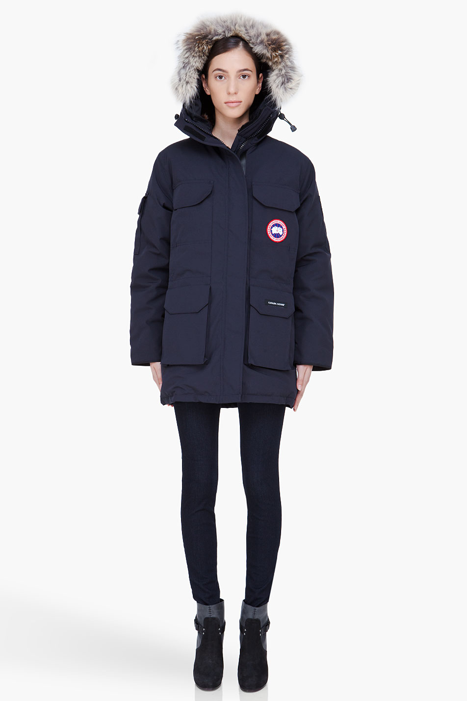Canada Goose Navy Fur Trim Expedition Parka in Blue - Lyst