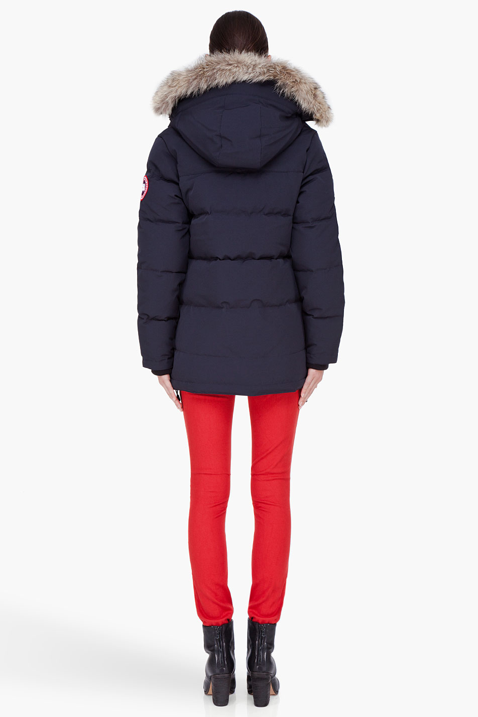 Canada Goose Navy Fur Trim Solaris Parka in Blue - Lyst