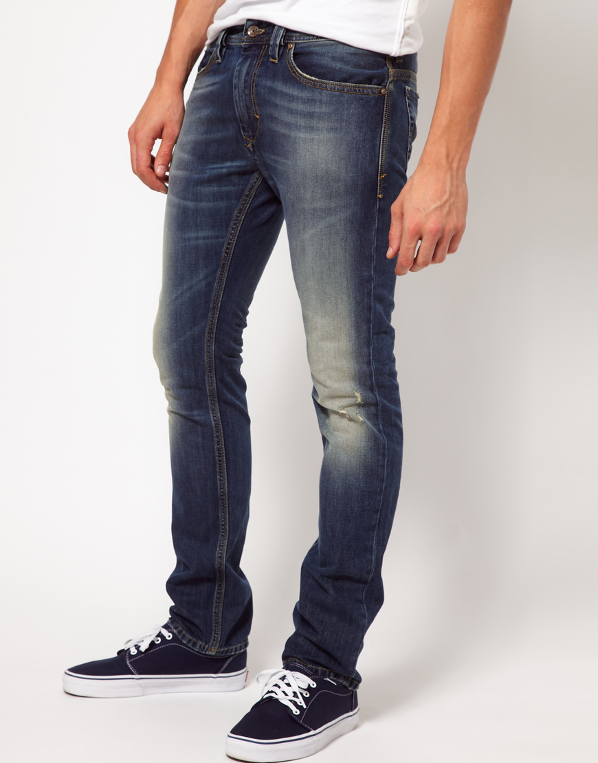 Diesel Jeans Thanaz Slim 83f in Blue for Men | Lyst