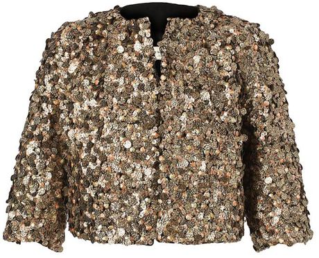 Dries Van Noten Belle Embellished Wool Jacket in Gold | Lyst