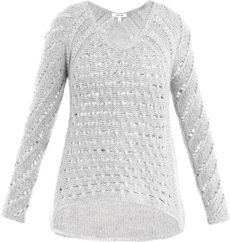 Helmut Lang Textured Knit Sweater in Gray (grey) | Lyst