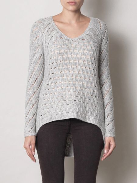 Helmut Lang Textured Knit Sweater in Gray (grey) | Lyst