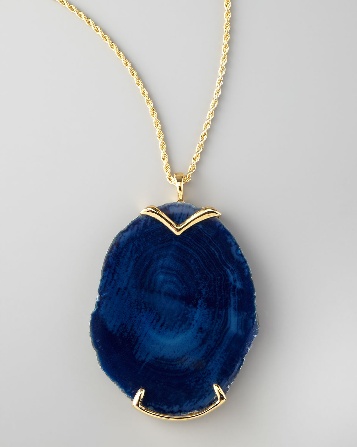 blue agate pendant necklace